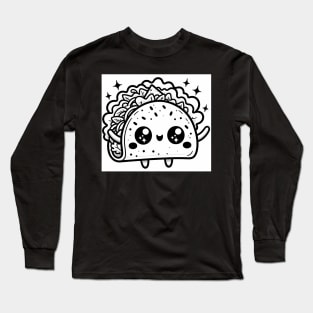 Happy Taco With Waving Arms Long Sleeve T-Shirt
